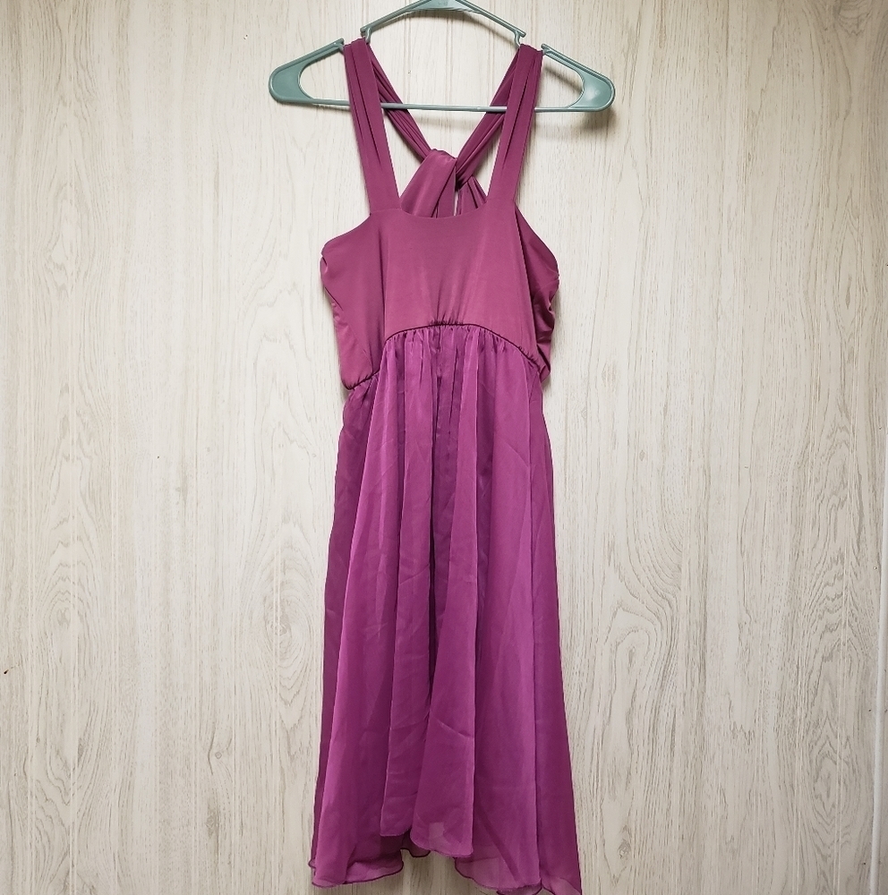 LHC couture Purple Cross Style Evening Dress NWT - Picture 6 of 8